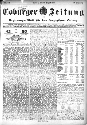 Coburger Zeitung Sonntag 29. August 1897