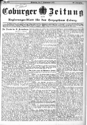 Coburger Zeitung Dienstag 7. September 1897