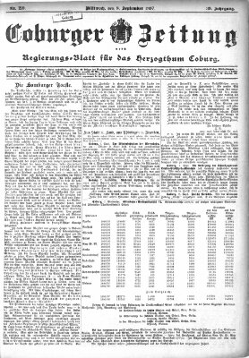 Coburger Zeitung Mittwoch 8. September 1897