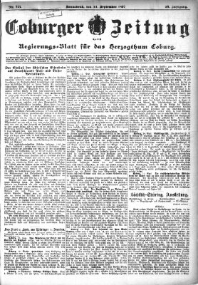 Coburger Zeitung Samstag 11. September 1897