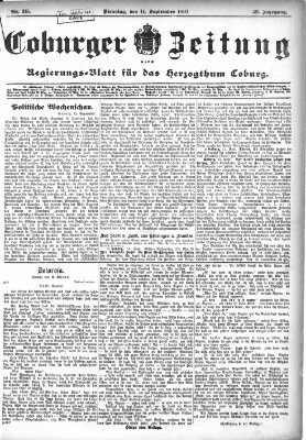 Coburger Zeitung Dienstag 14. September 1897