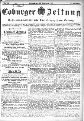 Coburger Zeitung Mittwoch 22. September 1897