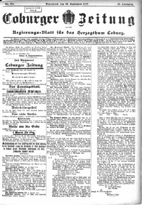 Coburger Zeitung Samstag 25. September 1897