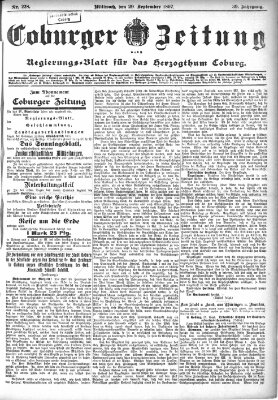 Coburger Zeitung Mittwoch 29. September 1897