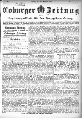 Coburger Zeitung Sonntag 17. Oktober 1897