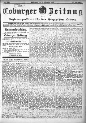 Coburger Zeitung Mittwoch 20. Oktober 1897