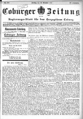 Coburger Zeitung Freitag 22. Oktober 1897