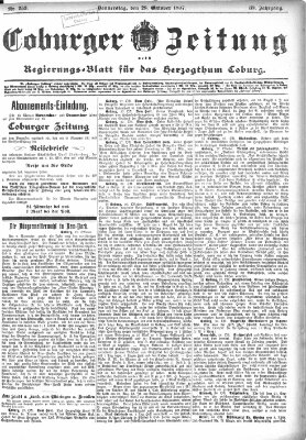 Coburger Zeitung Donnerstag 28. Oktober 1897