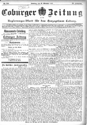 Coburger Zeitung Sonntag 31. Oktober 1897