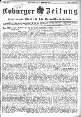 Coburger Zeitung Donnerstag 4. November 1897