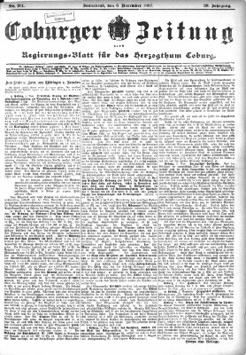 Coburger Zeitung Samstag 6. November 1897