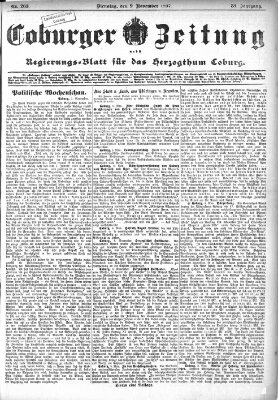 Coburger Zeitung Dienstag 9. November 1897