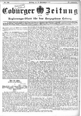 Coburger Zeitung Freitag 12. November 1897