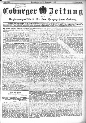 Coburger Zeitung Samstag 20. November 1897