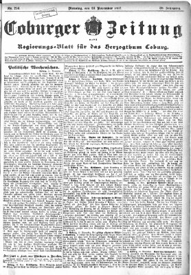 Coburger Zeitung Dienstag 23. November 1897