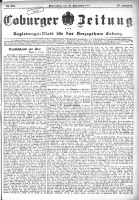 Coburger Zeitung Donnerstag 25. November 1897