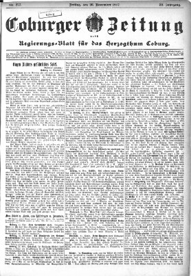 Coburger Zeitung Freitag 26. November 1897