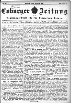 Coburger Zeitung Mittwoch 8. Dezember 1897