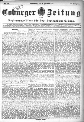 Coburger Zeitung Samstag 18. Dezember 1897