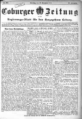 Coburger Zeitung Sonntag 19. Dezember 1897