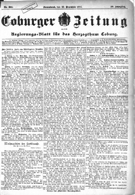 Coburger Zeitung Samstag 25. Dezember 1897