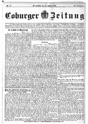 Coburger Zeitung Donnerstag 13. Januar 1898