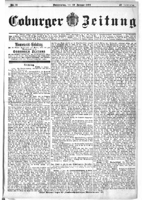 Coburger Zeitung Donnerstag 20. Januar 1898