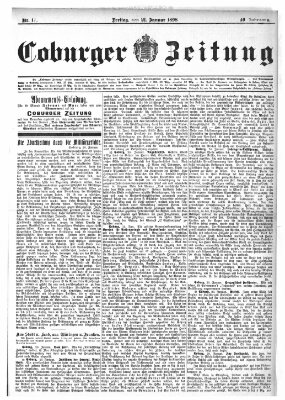 Coburger Zeitung Freitag 21. Januar 1898