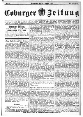 Coburger Zeitung Donnerstag 27. Januar 1898