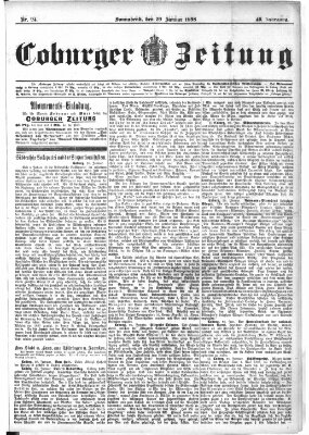 Coburger Zeitung Samstag 29. Januar 1898