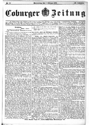 Coburger Zeitung Donnerstag 3. Februar 1898