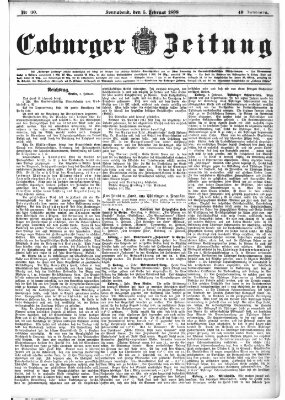 Coburger Zeitung Samstag 5. Februar 1898