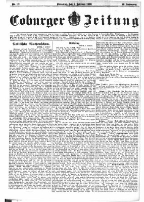 Coburger Zeitung Dienstag 8. Februar 1898