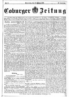 Coburger Zeitung Donnerstag 10. Februar 1898