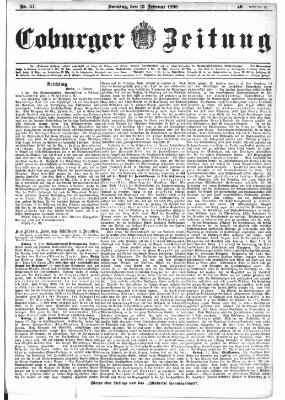 Coburger Zeitung Sonntag 13. Februar 1898