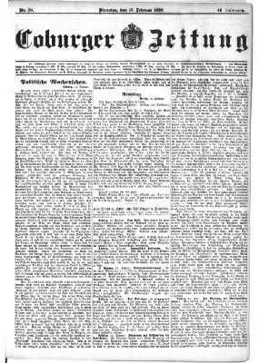 Coburger Zeitung Dienstag 15. Februar 1898