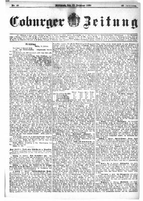 Coburger Zeitung Mittwoch 23. Februar 1898