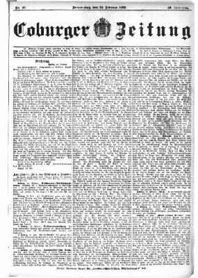 Coburger Zeitung Donnerstag 24. Februar 1898