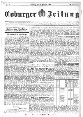 Coburger Zeitung Sonntag 27. Februar 1898