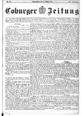 Coburger Zeitung Samstag 12. März 1898