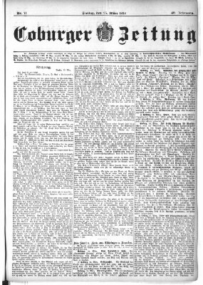 Coburger Zeitung Freitag 25. März 1898