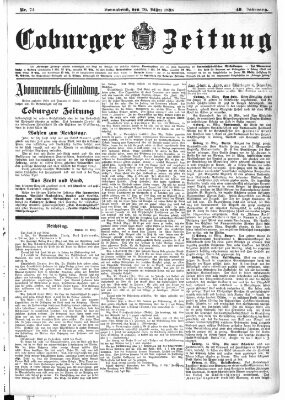 Coburger Zeitung Samstag 26. März 1898