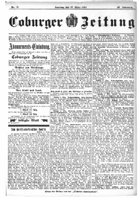 Coburger Zeitung Sonntag 27. März 1898