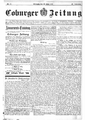 Coburger Zeitung Mittwoch 30. März 1898