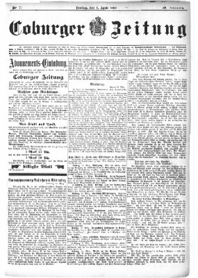 Coburger Zeitung Freitag 1. April 1898