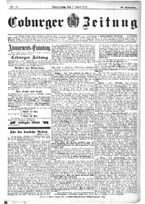 Coburger Zeitung Donnerstag 7. April 1898