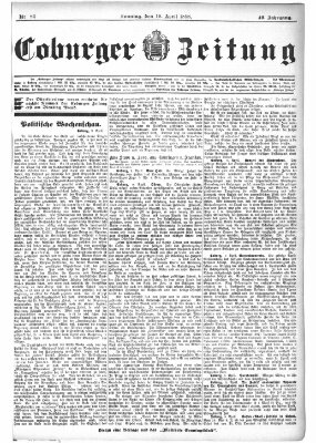 Coburger Zeitung Sonntag 10. April 1898