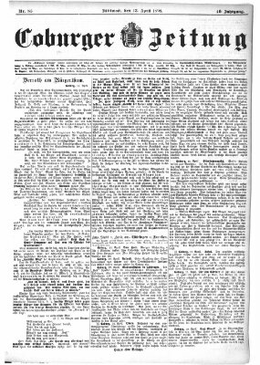 Coburger Zeitung Mittwoch 13. April 1898