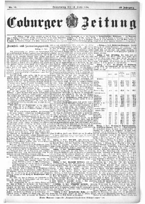 Coburger Zeitung Donnerstag 14. April 1898