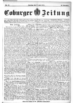 Coburger Zeitung Sonntag 17. April 1898